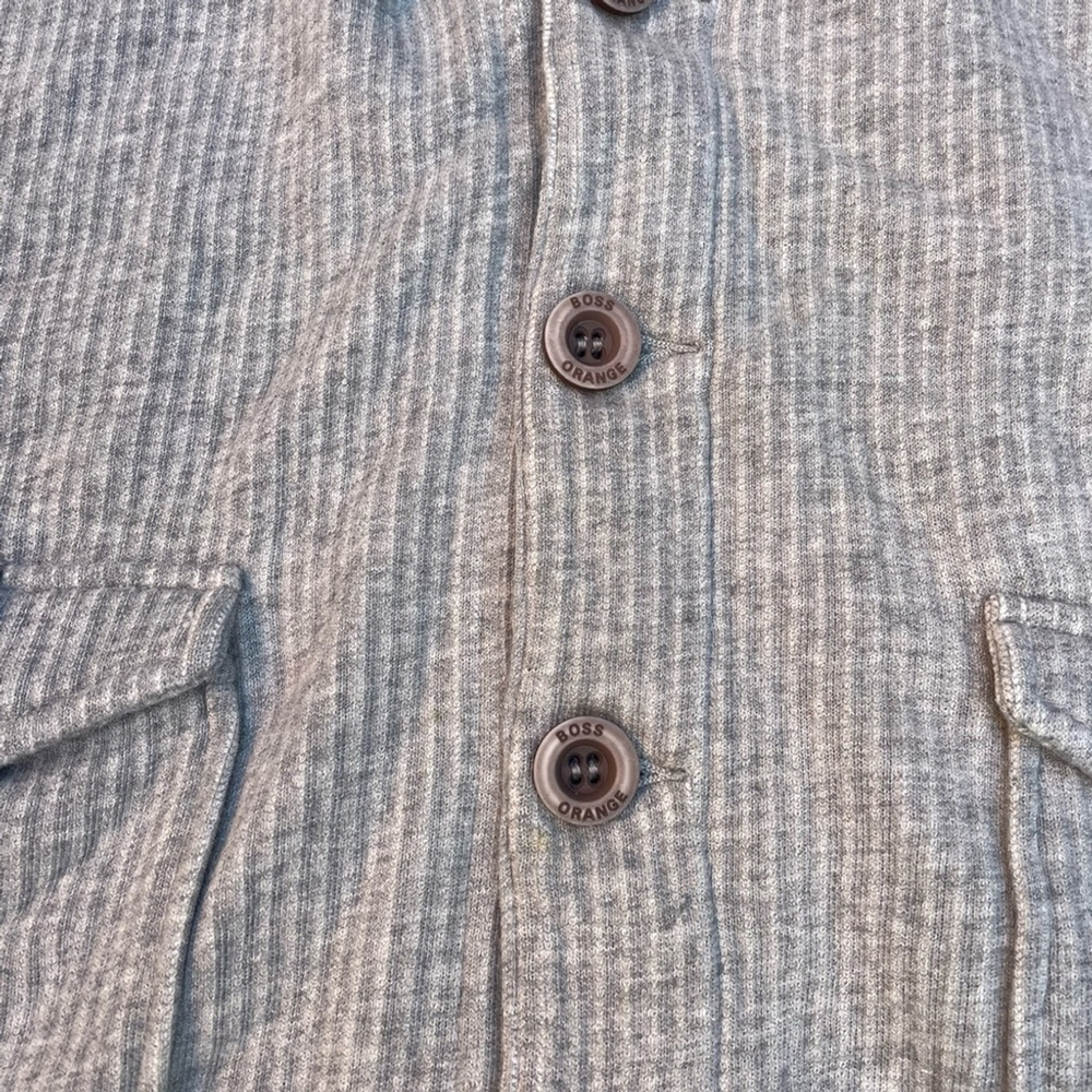 BOSS ORANGE Light Gray Knit Sweater Hugo Boss Jacket - Picture 6 of 10